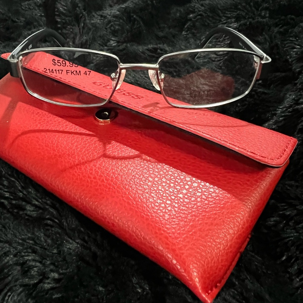 Silver Guess Glasses with Red Case